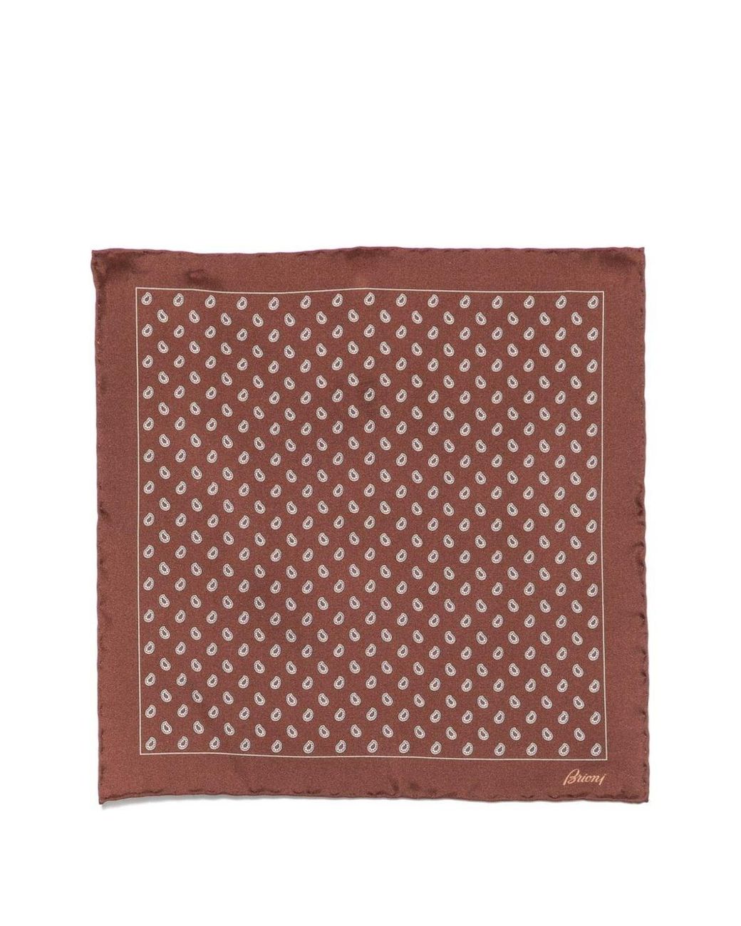 Brioni Red Pritned Silk Foulard for men