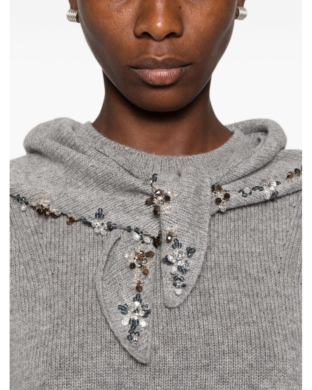 Prada Gray Cashmere Crewneck Sweater