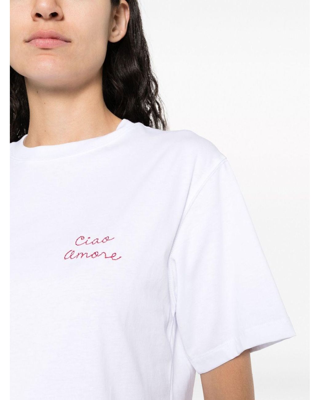 Giada Benincasa White T-Shirt Ciao Amore