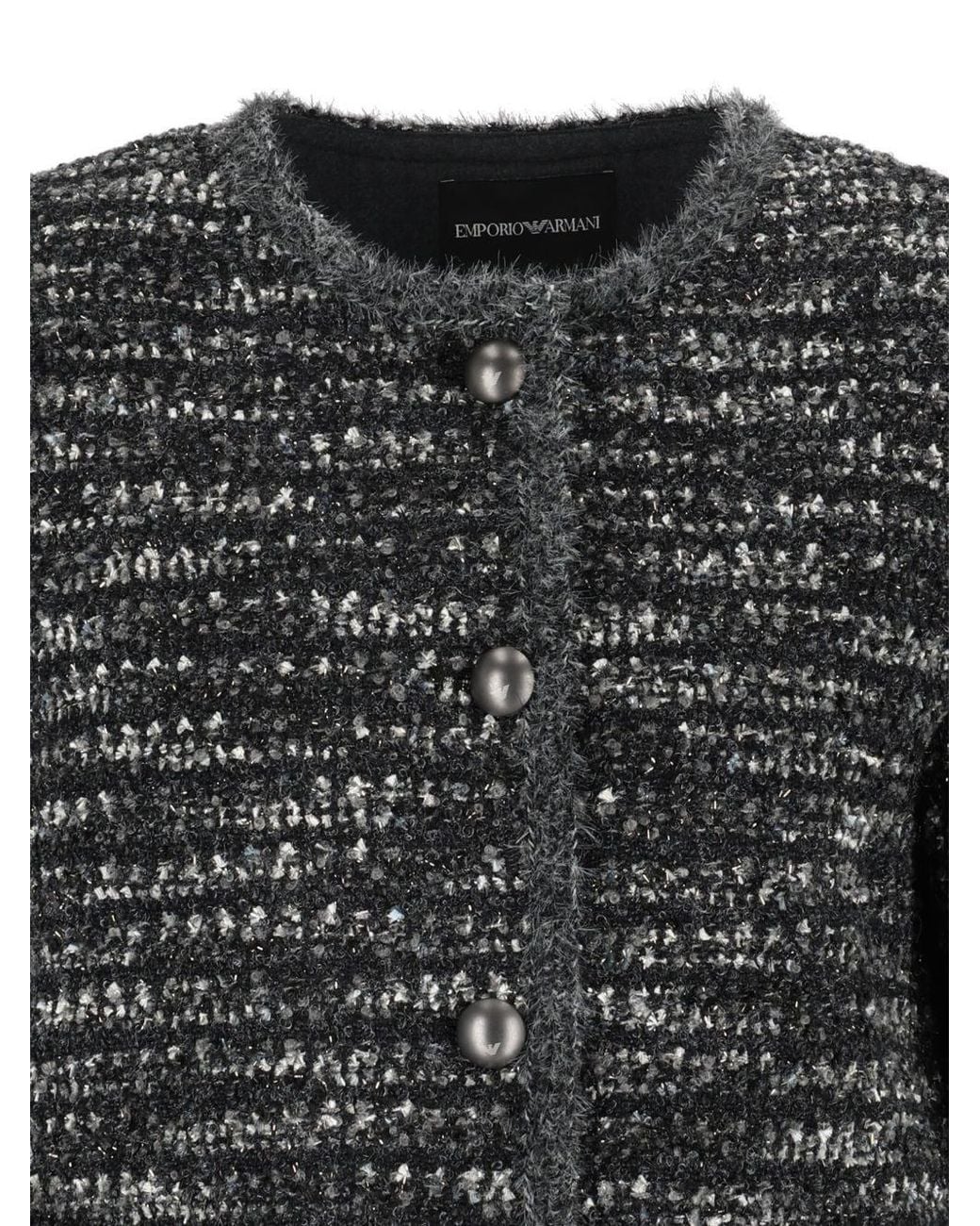 Emporio Armani Black Tweed Blazer Jacket