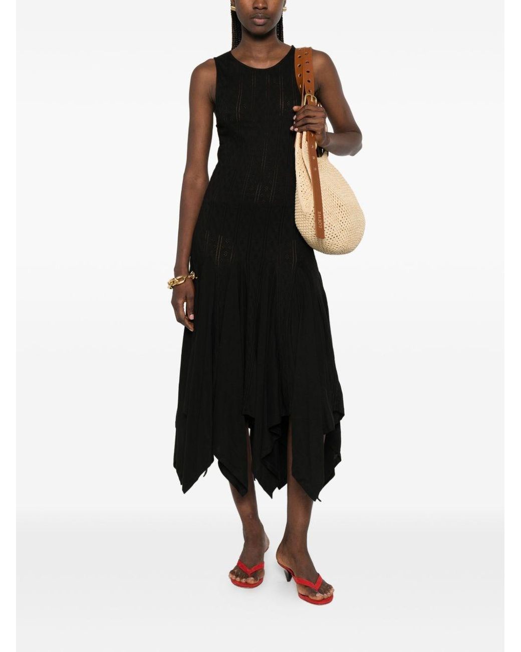 Loewe Black Cotton Long Dress