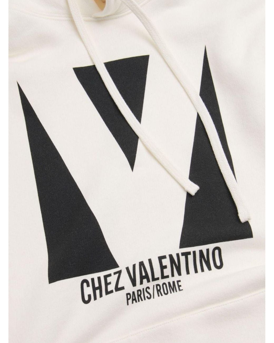 Valentino White Chez Cotton Hoodie for men