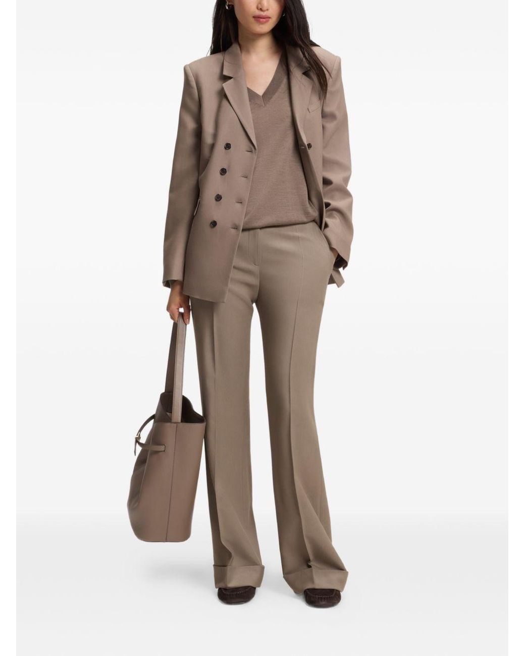 Boss Gray Straight-Leg Trousers