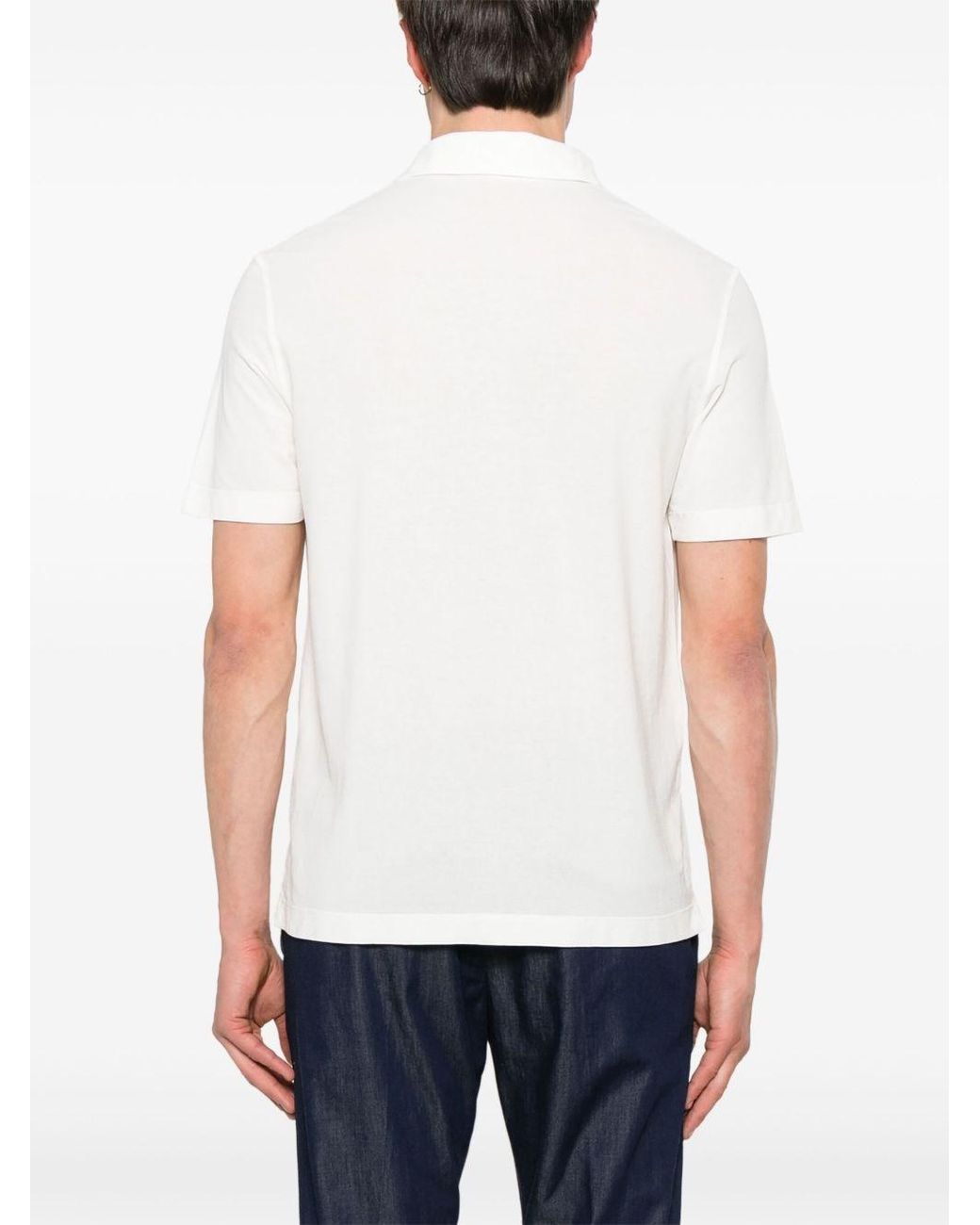 Drumohr White Cotton Polo Shirt for men