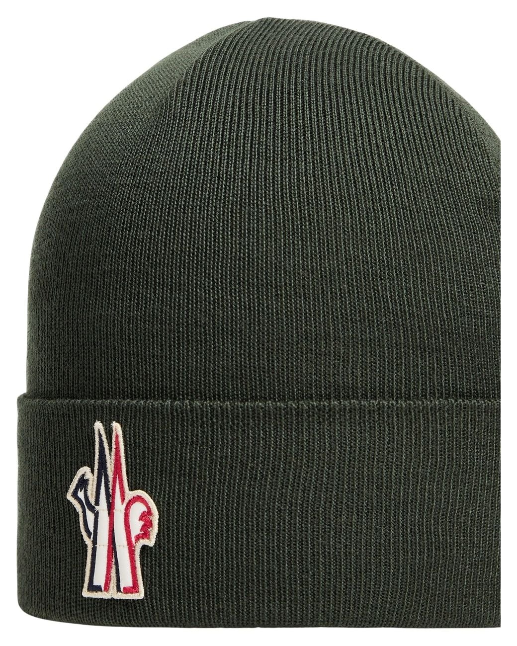 Moncler Green Logo Wool Beanie for men