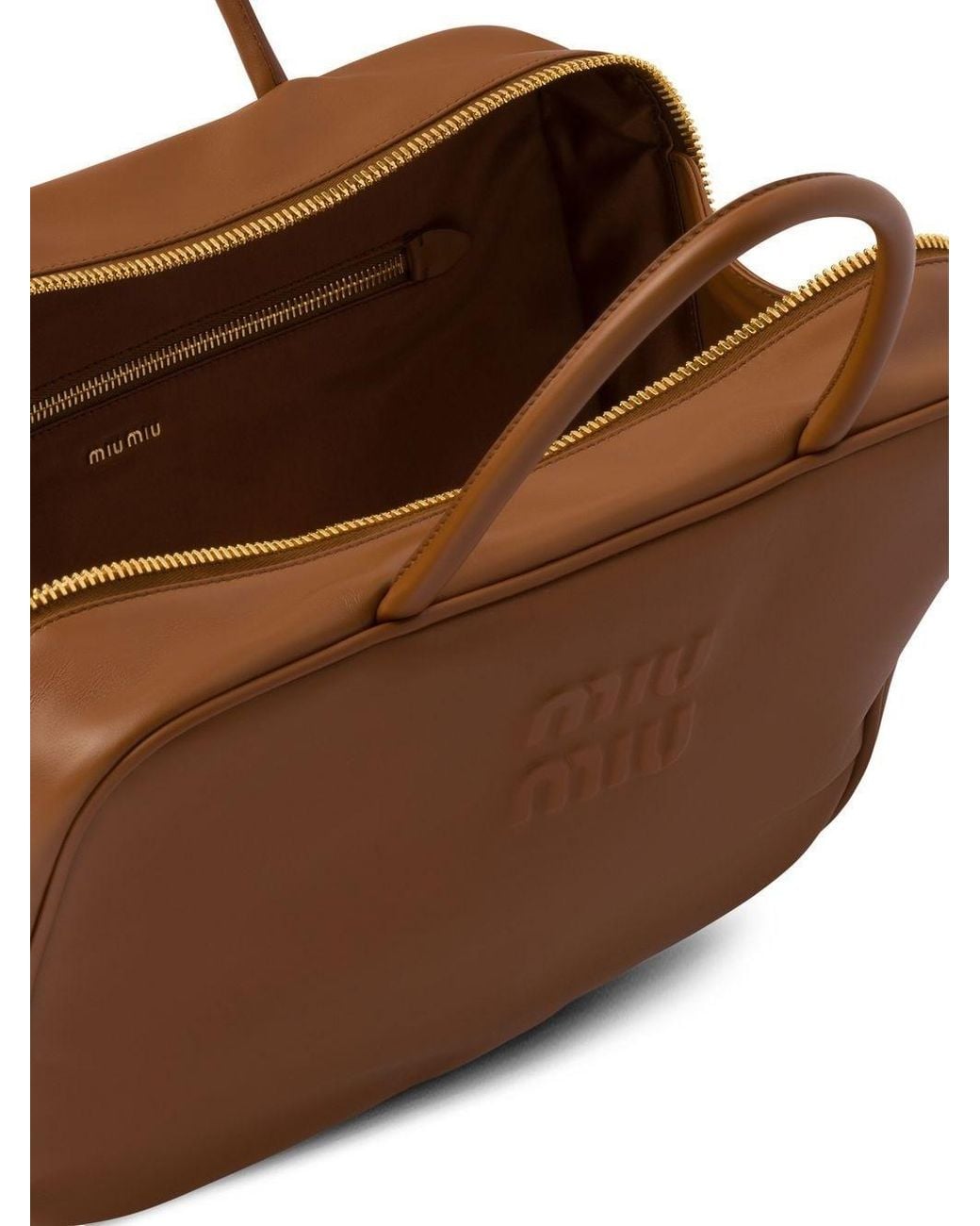 Miu Miu Brown Beau Large Leather Handbag