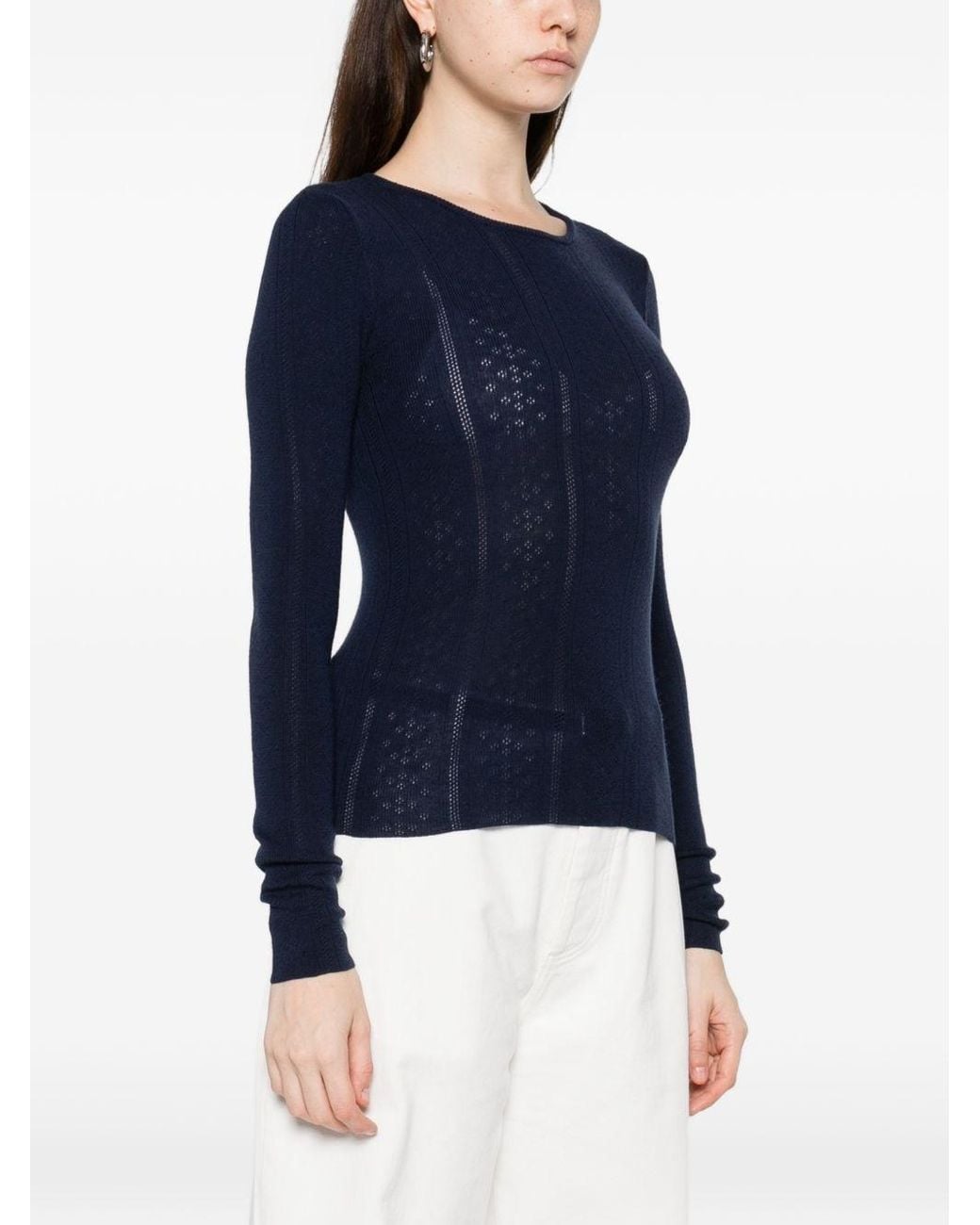 Herskind Blue Wool Crewneck Sweater