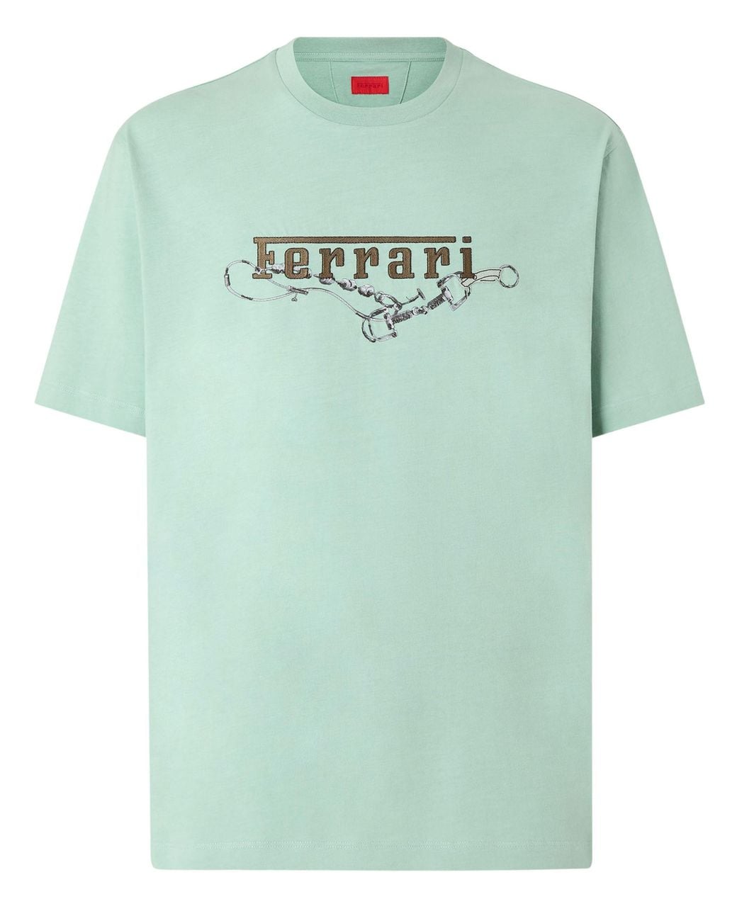 Ferrari Green Cotton T-Shirt for men