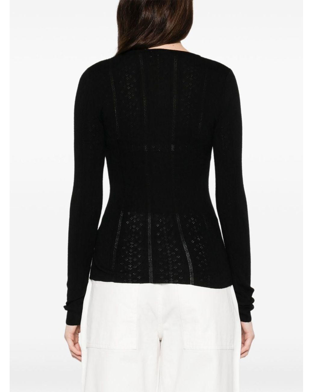 Herskind Black Wool Crewneck Sweater