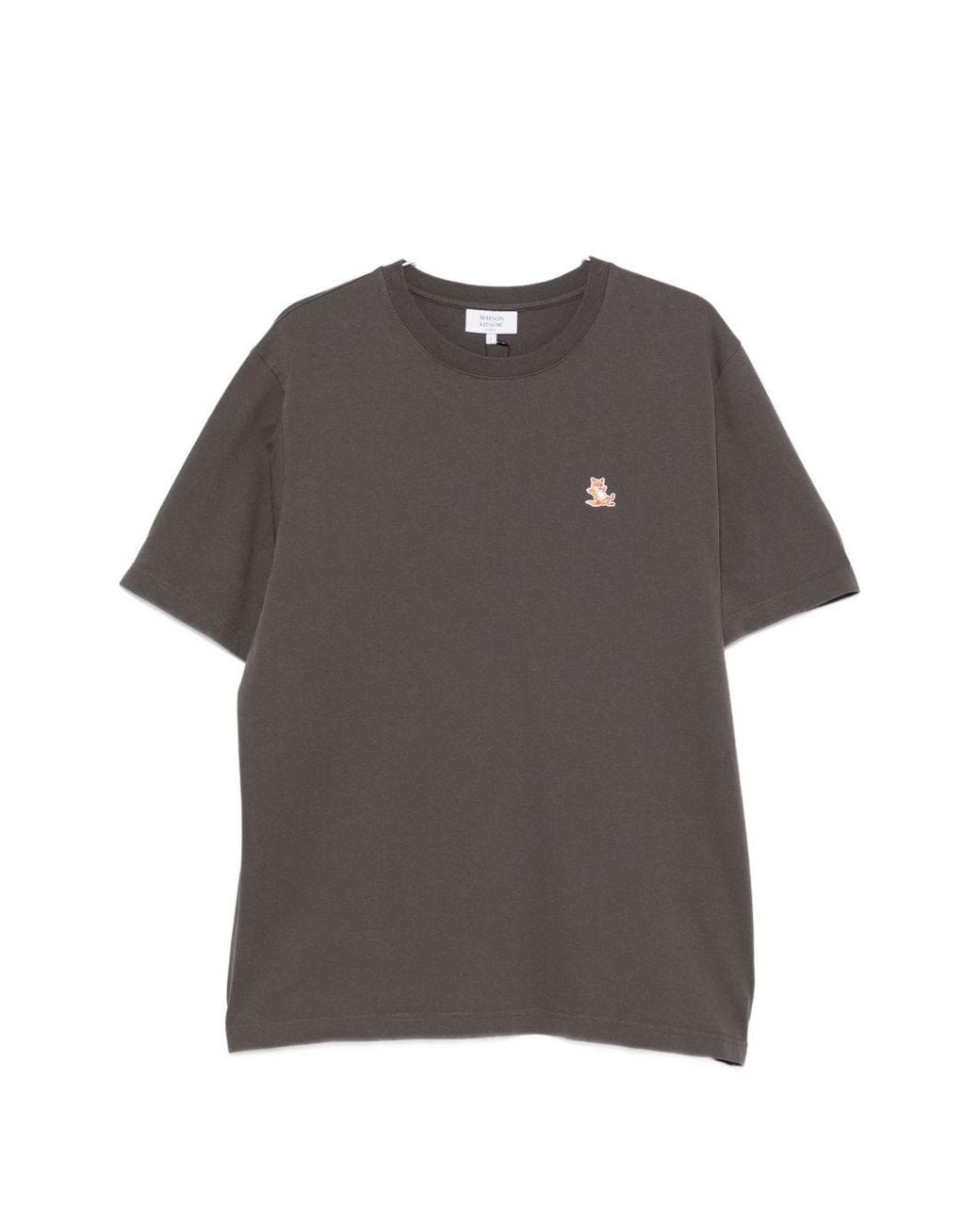 Maison Kitsuné Gray Chillax Fox Cotton T-Shirt for men