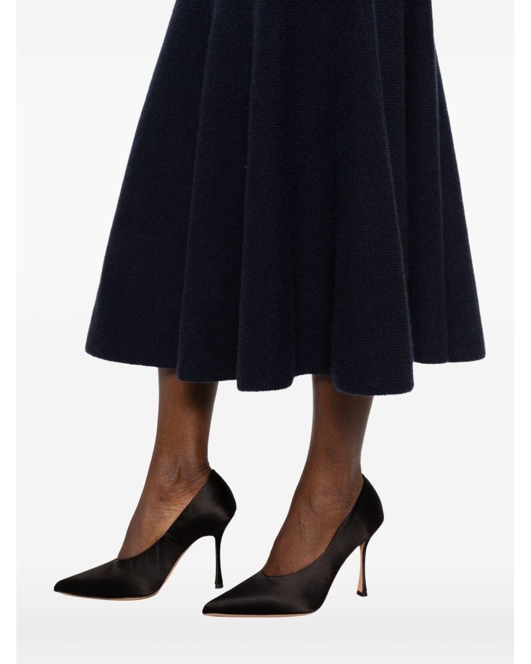 Alaïa Blue Cashmere Midi Skirt