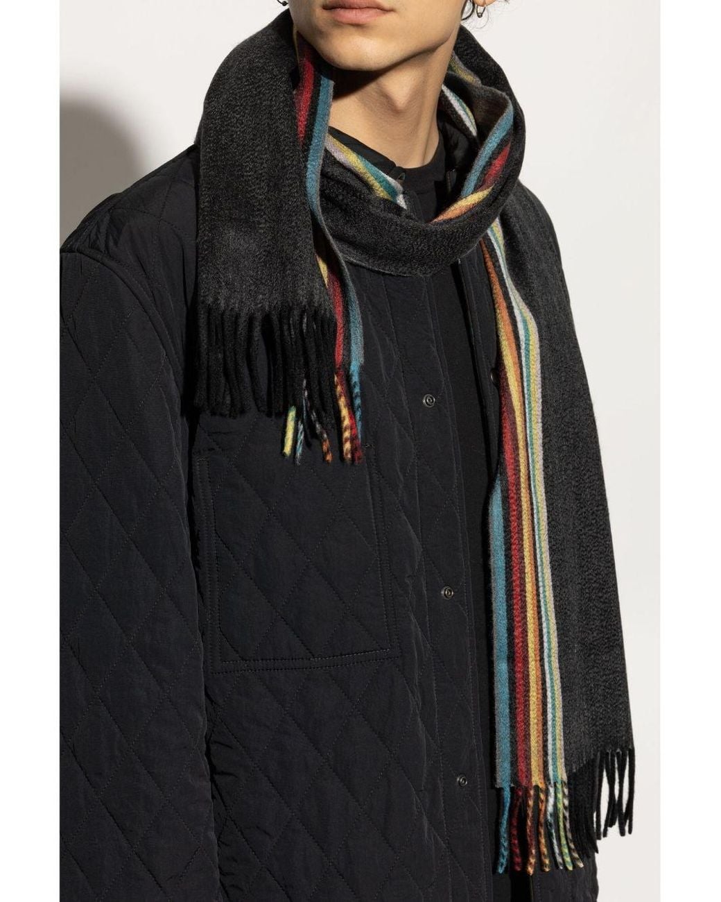 Paul Smith Black Cashmere Scarf for men
