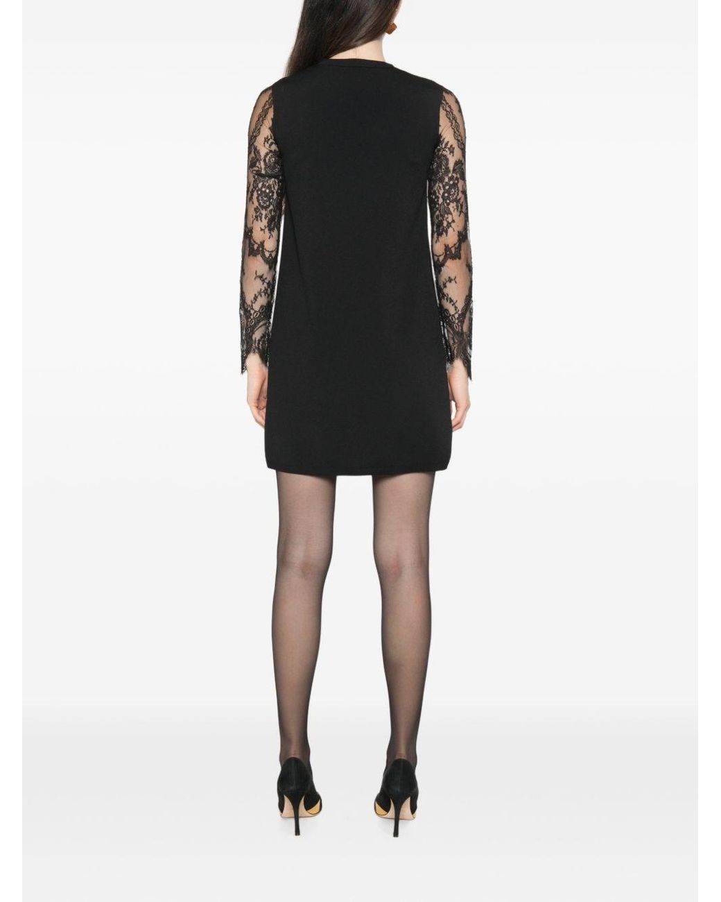 Valentino Black Lace Detail Mini Dress