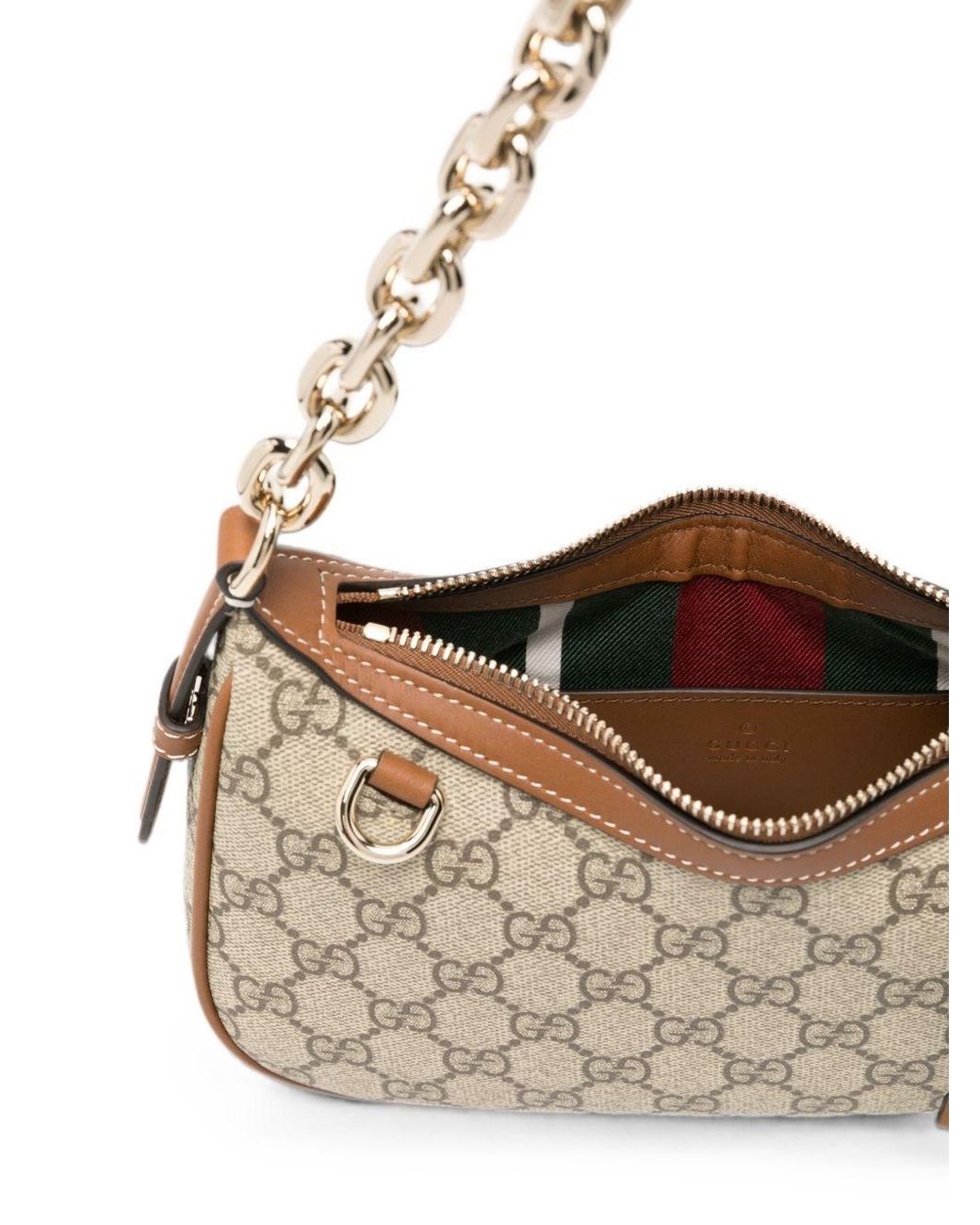 Gucci Natural Gg Emblem Small Shoulder Bag