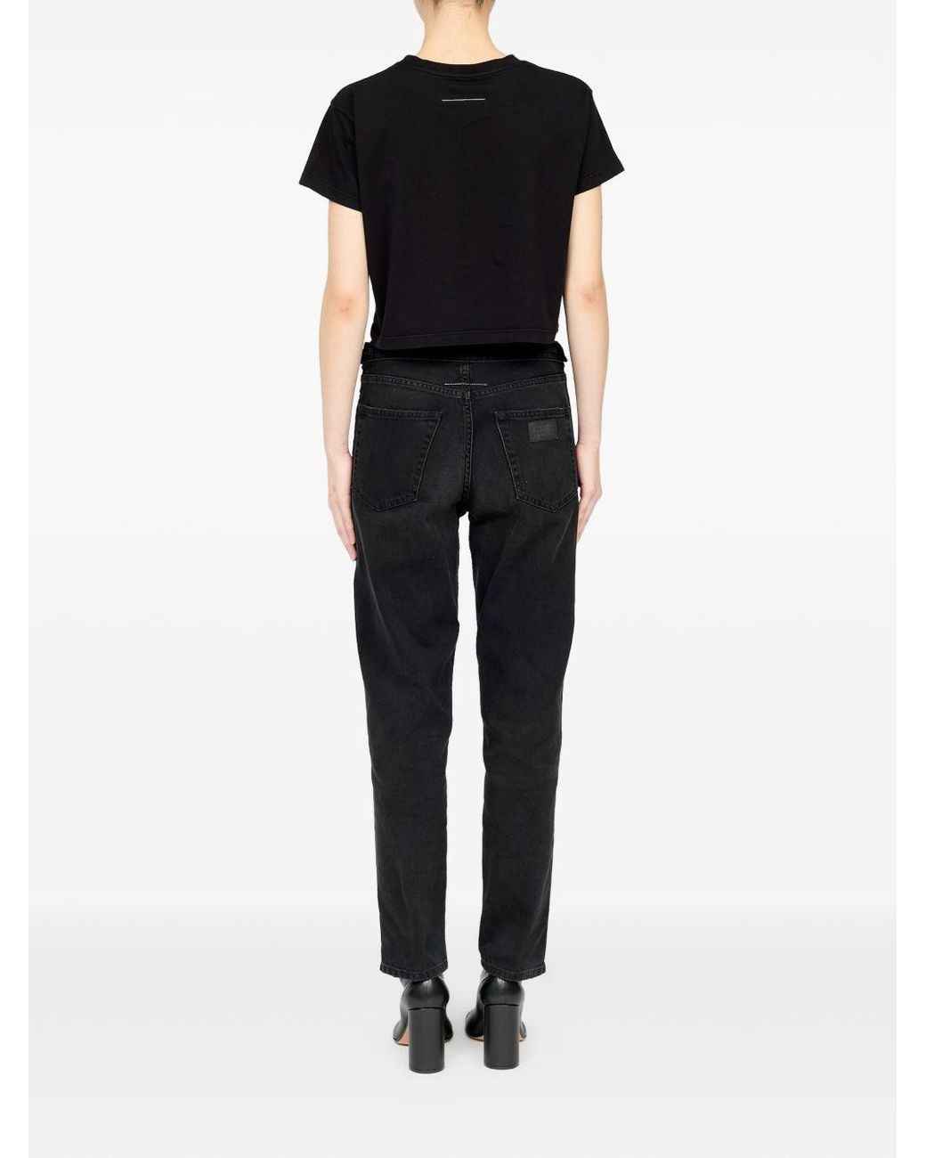MM6 by Maison Margiela Black Logo Cotton T-Shirt
