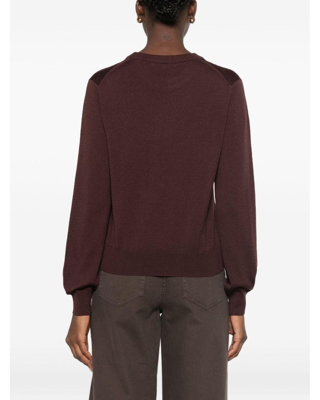 Maison Kitsuné Purple Baby Fox Wool Crewneck Jumper