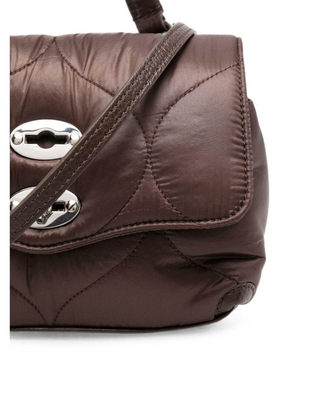 Zanellato Brown Postina Lunaria Baby Leather Handbag