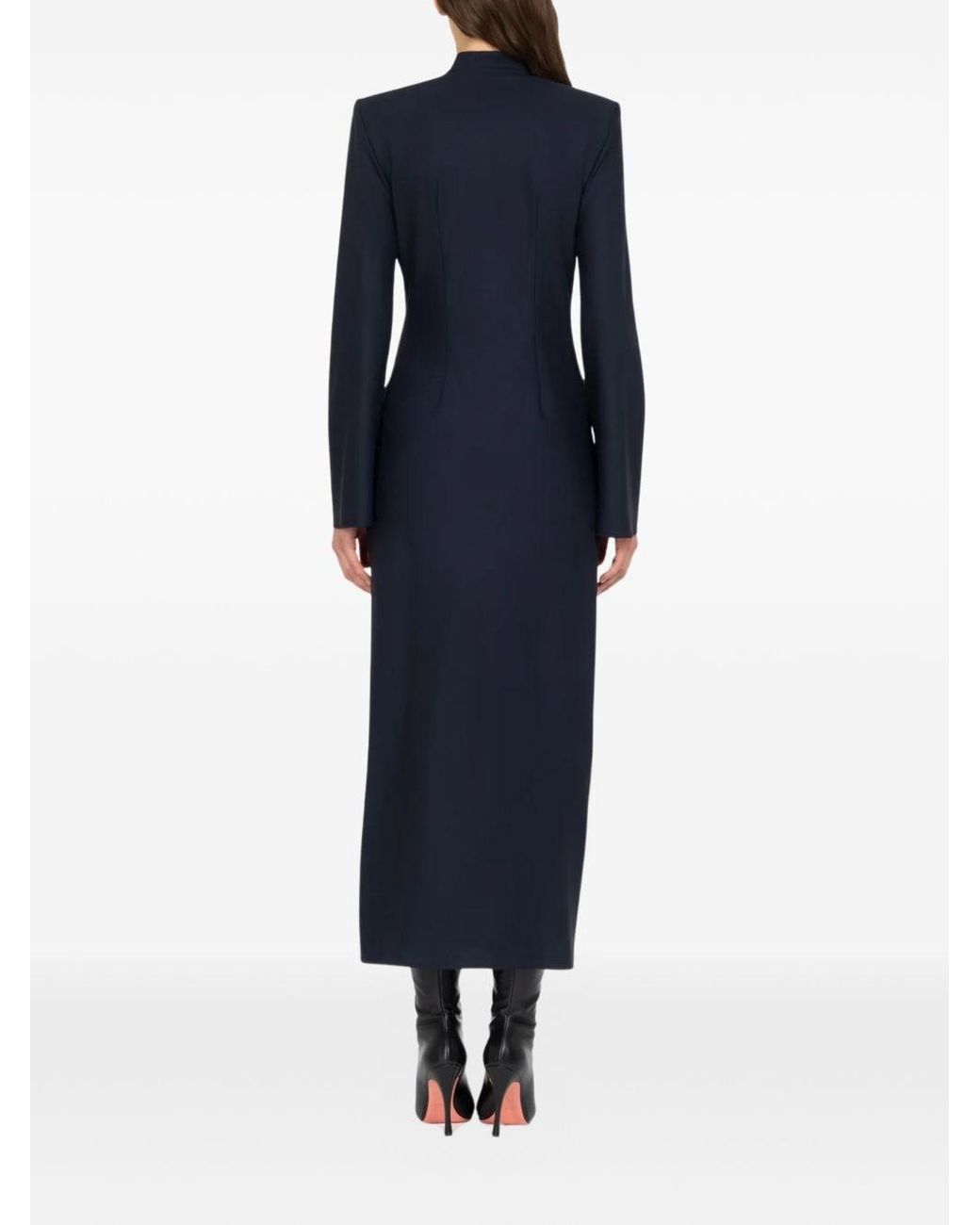 LES FILLES D'EVA Blue Wool Pocket Dress