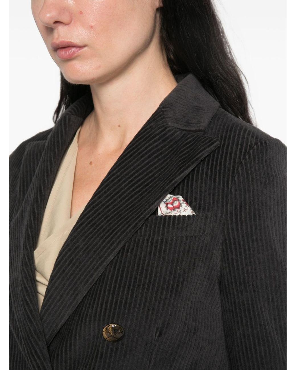 Circolo 1901 Black Cotton Double-Breasted Jacket