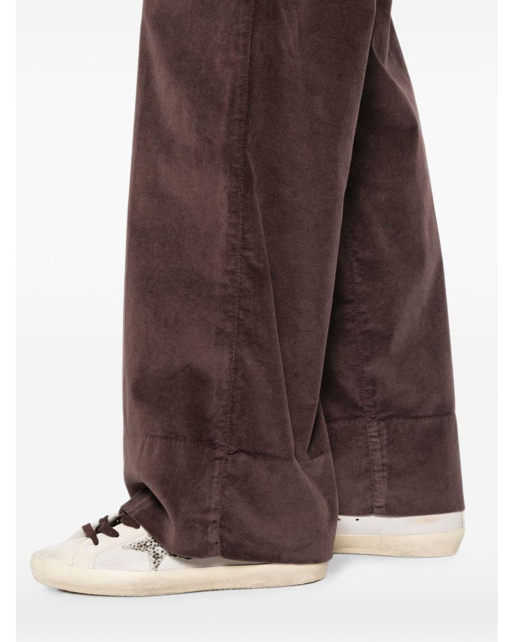White Sand Purple Cotton Trousers