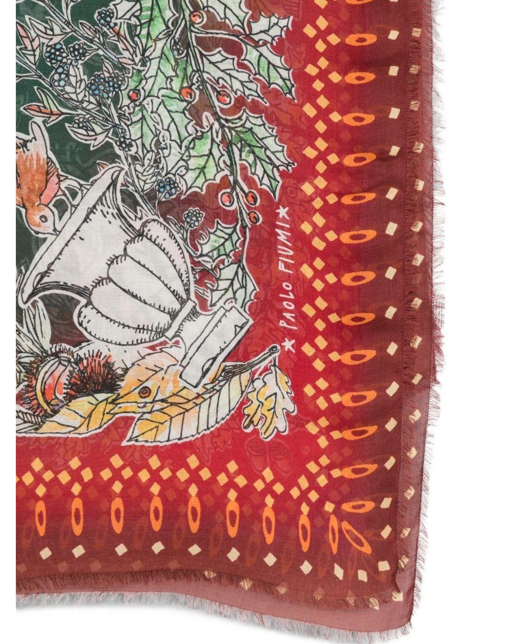 Faliero Sarti Red Fall Winter Print Stole