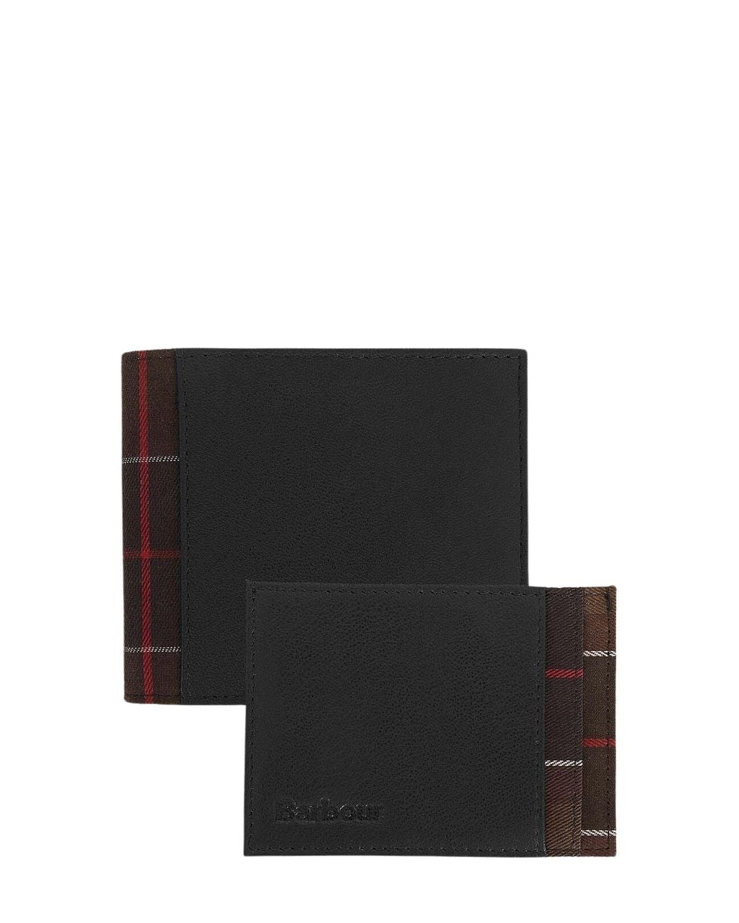 Barbour Black Leather Wallet And Card Holder