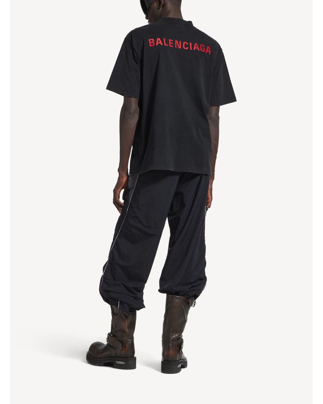 Balenciaga Black Half-Sleeve T-Shirt for men