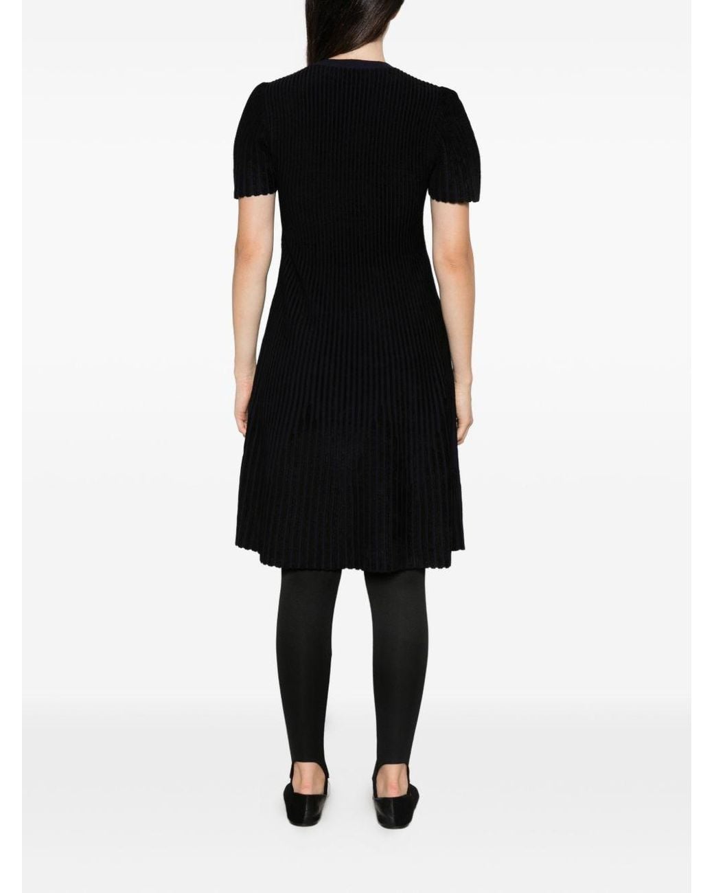 Emporio Armani Black Striped Midi Dress
