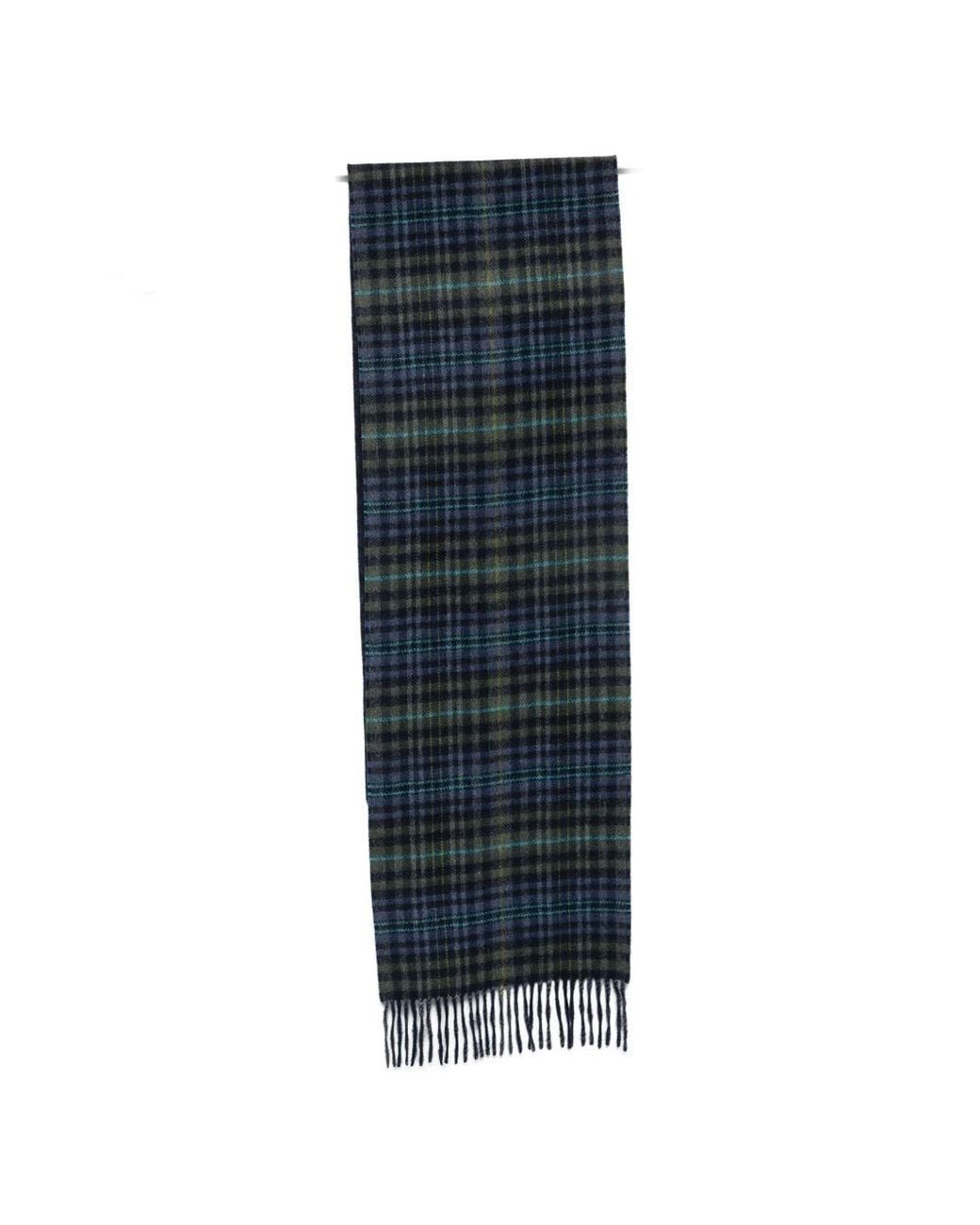 Paul Smith Blue Checked Wool Scarf for men