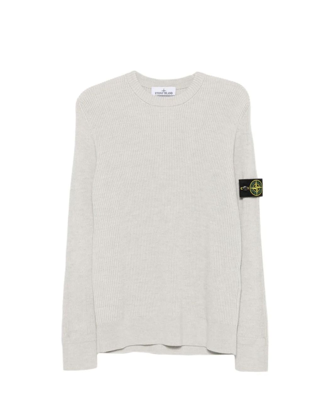 Stone Island White Wool Sweater for men