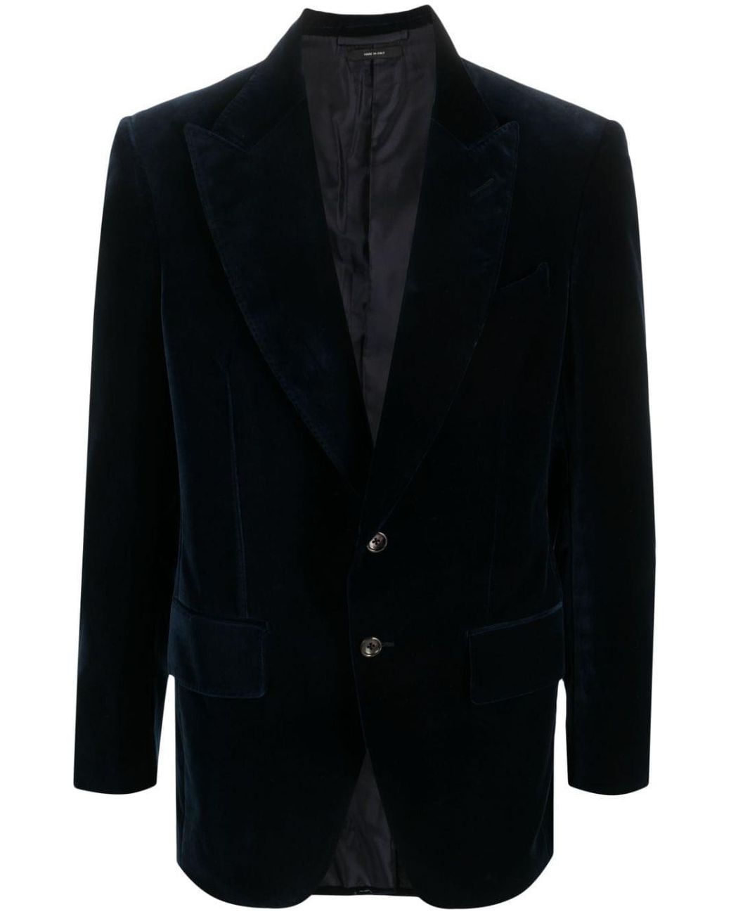 Icon George line single-breasted stretch-velvet jacket