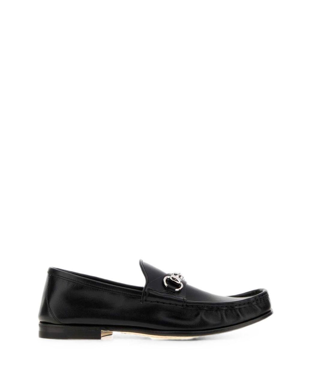 Gucci Black Lugano Leather Loafers for men
