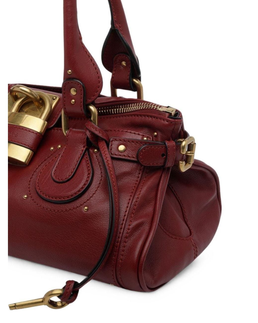 Chloé Red Paddington Leather Shoulder Bag