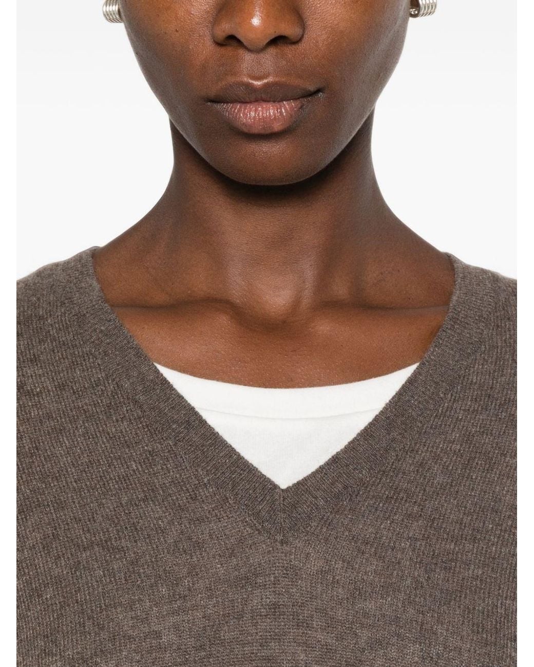 The Row Brown Phora Cashmere Sweater