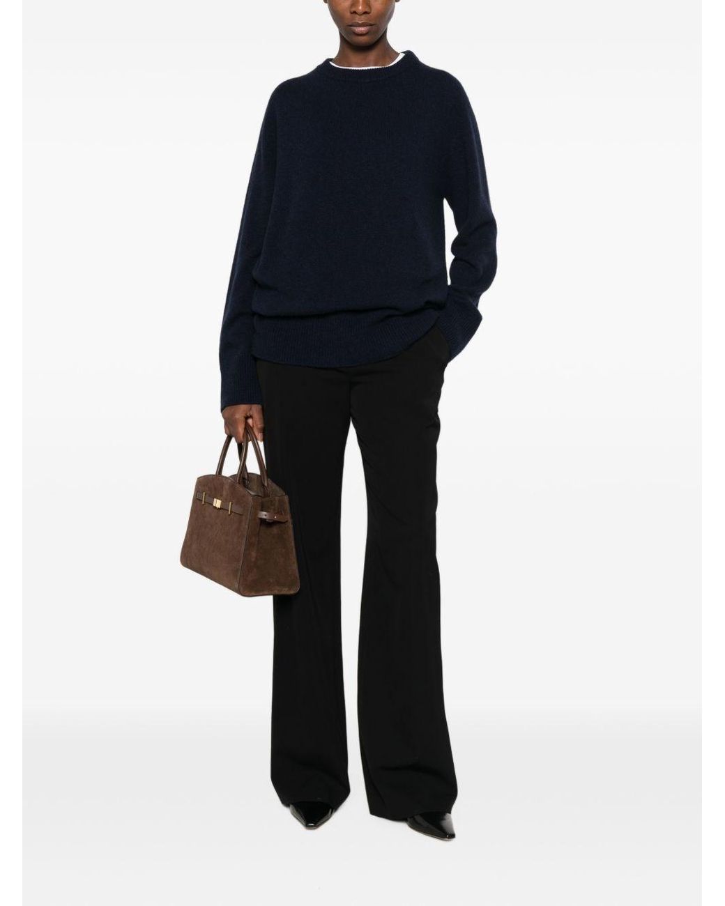 The Row Black Coleman Wool Trousers