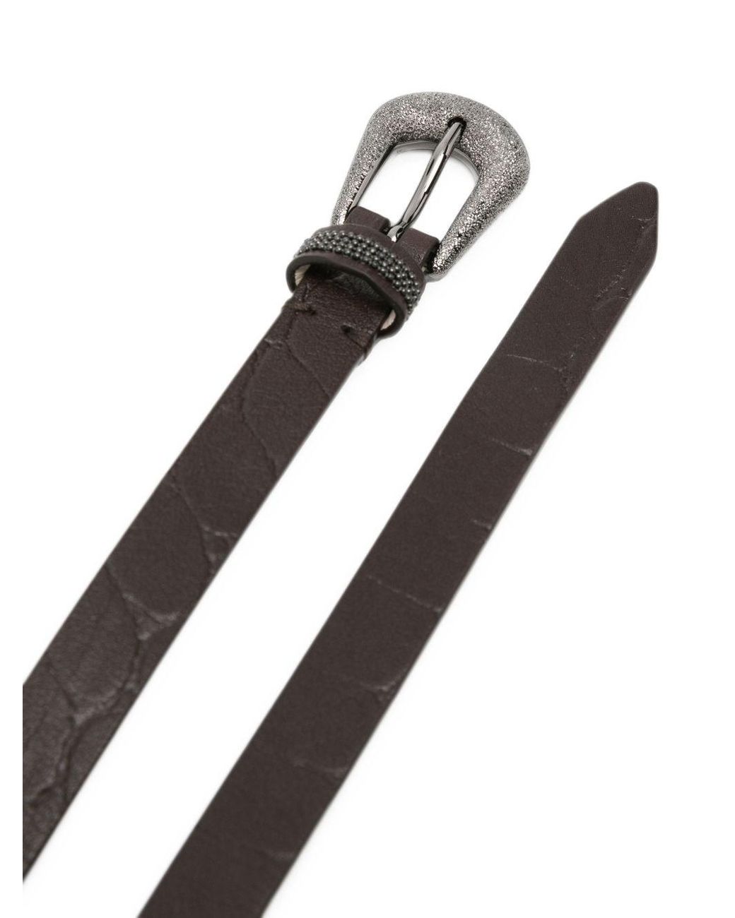 Brunello Cucinelli White Leather Belt