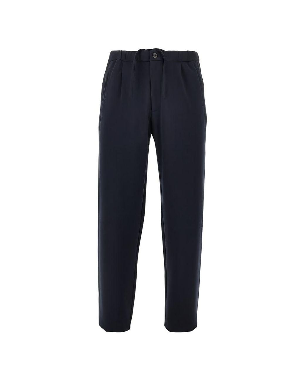 Emporio Armani Blue Cotton Blend Trousers for men