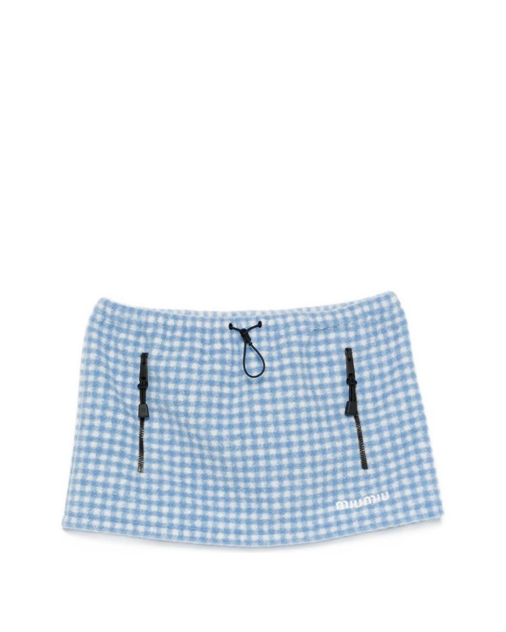 Miu Miu Blue Wool Blend Mini Skirt