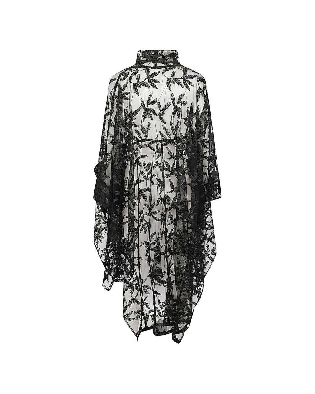 Moyuru Black Embroidered Long Jacket