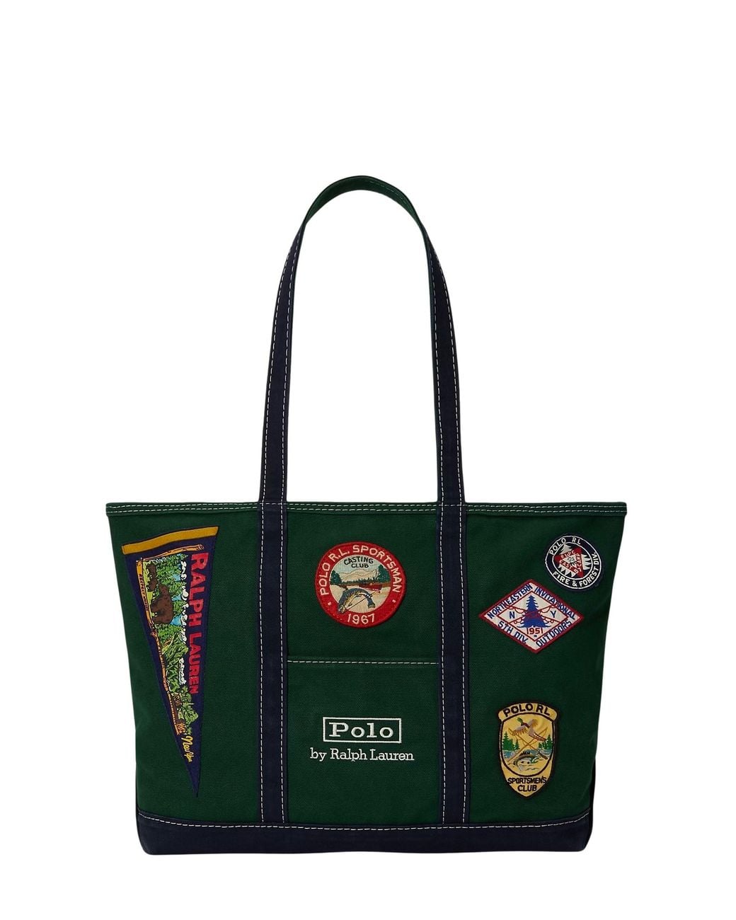 Polo Ralph Lauren Green Logo-Patch Canvas Tote for men