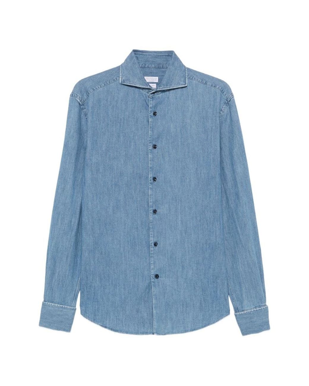 Camicia di Brunello Cucinelli in Blue da Uomo