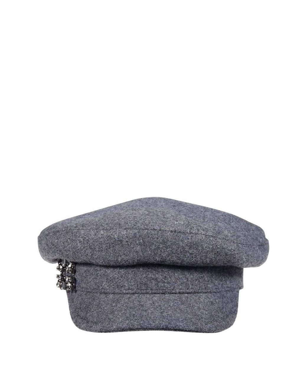 Roger Vivier Gray Rv Broche Wool Sailor Hat