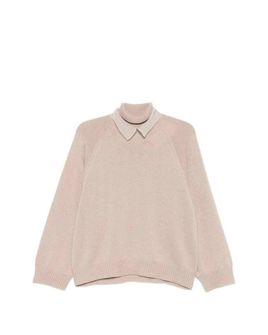 Brunello Cucinelli Natural Cashmere Turtle-Neck Sweater