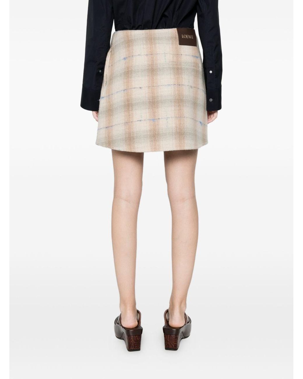 Loewe Natural Wool And Cashmere Mini Skirt