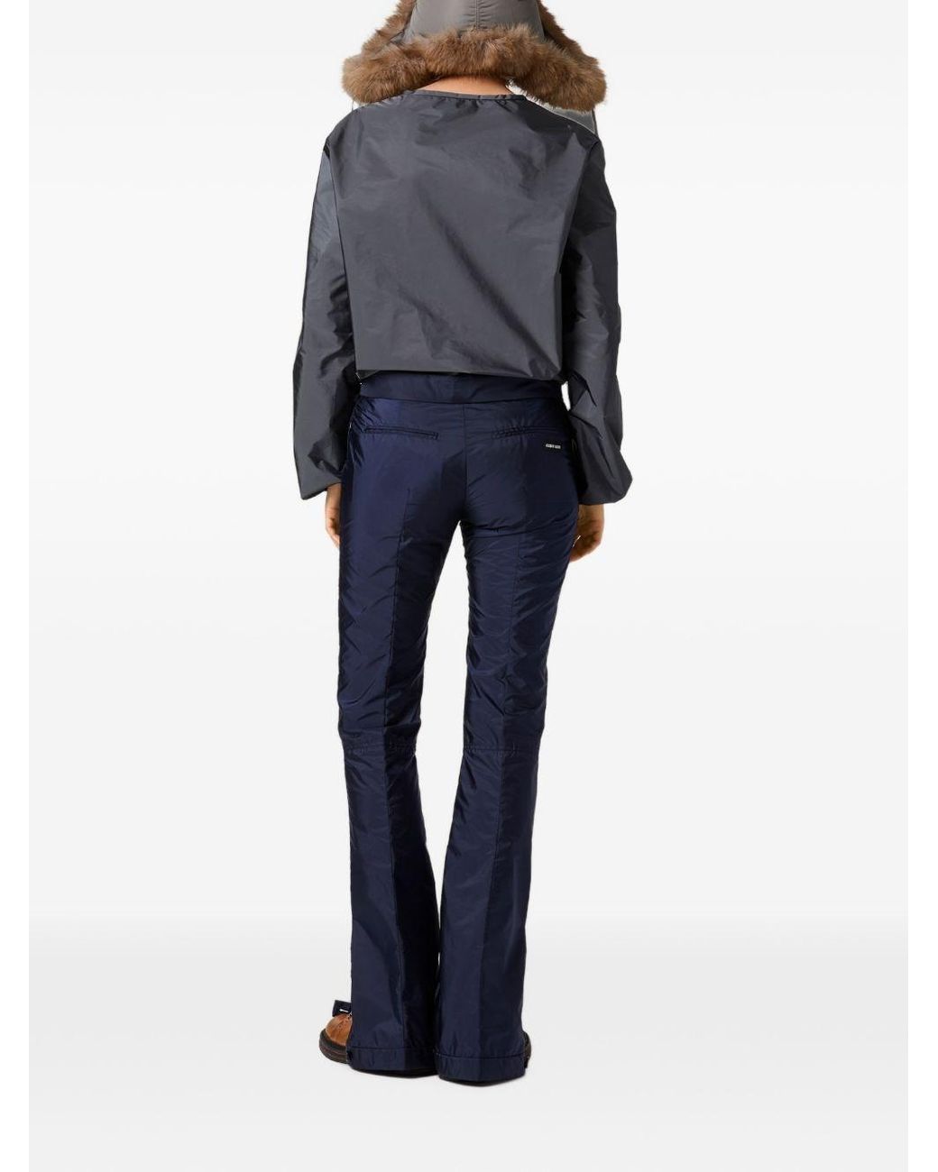 Miu Miu Blue Nylon Flared Trousers