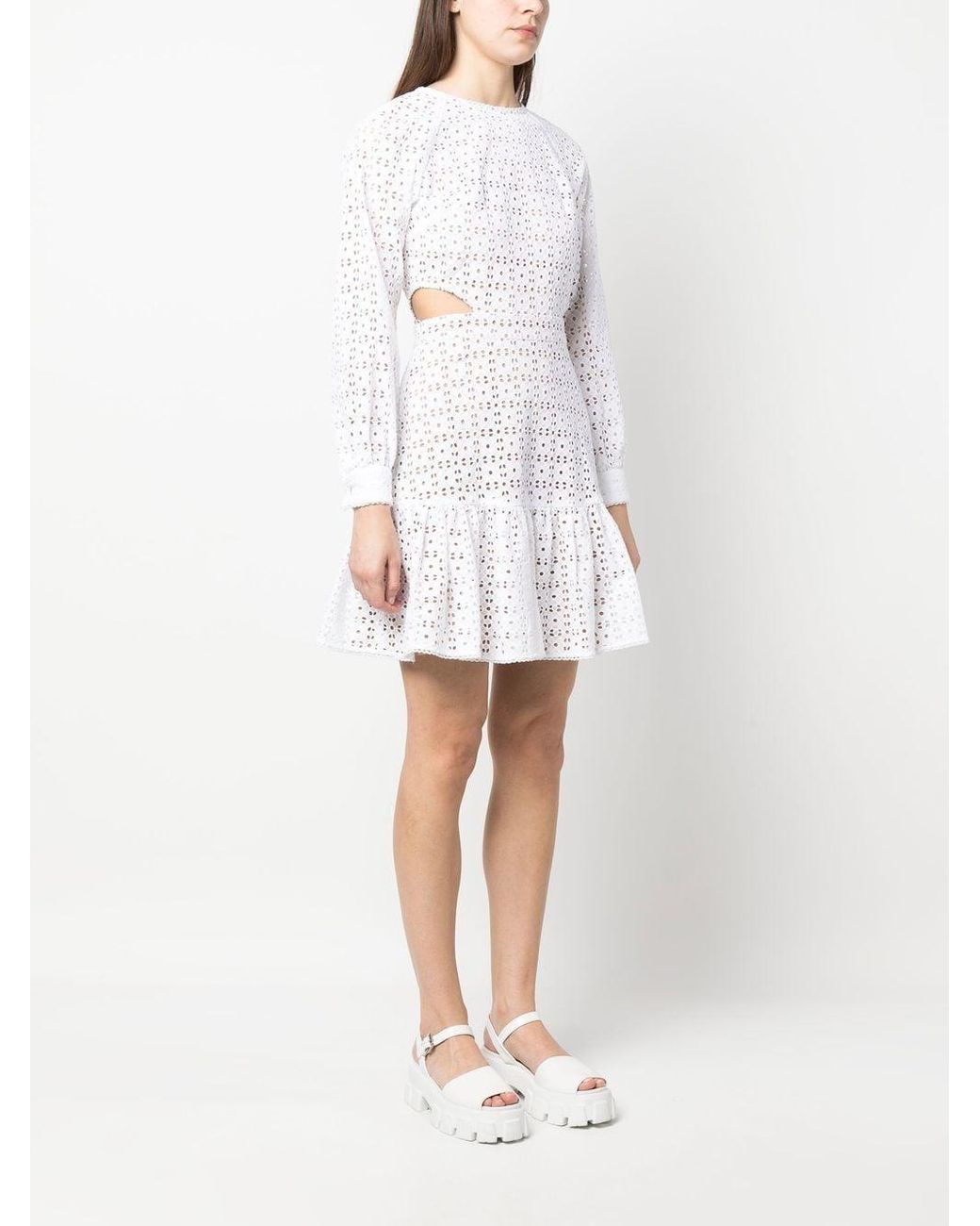 Michael kors white ruffle dress online
