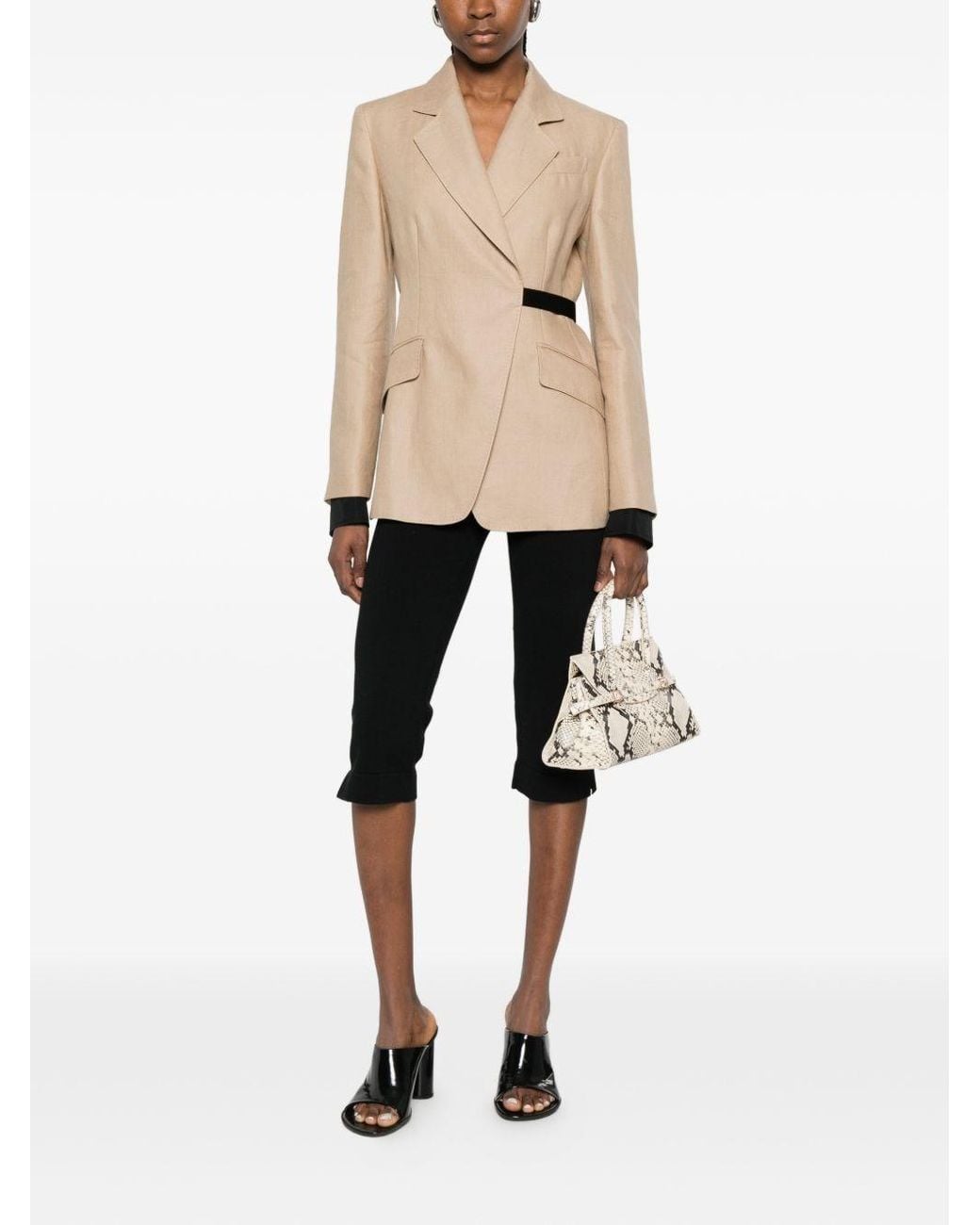 Max Mara Natural Linen Single-Breasted Jacket