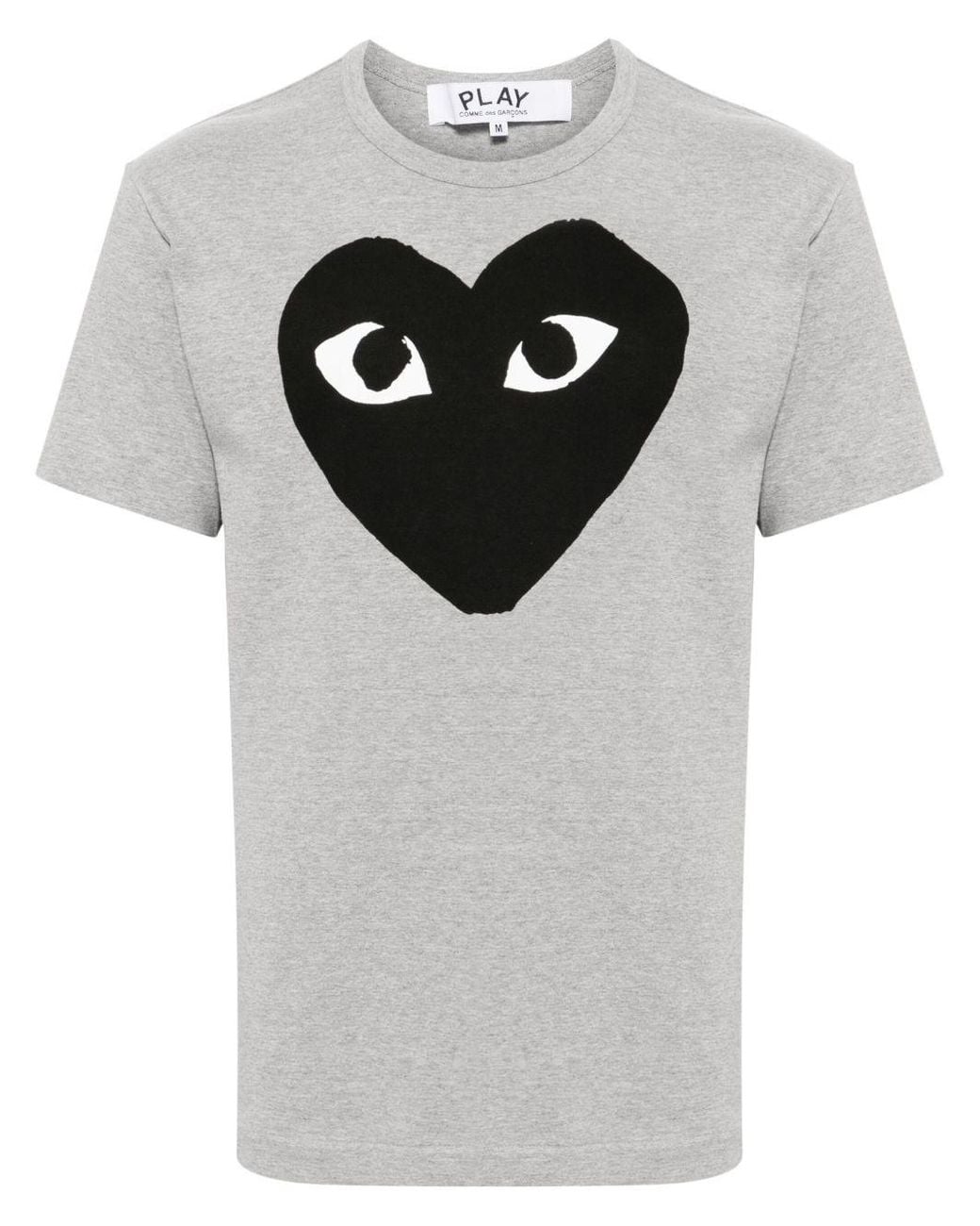 COMME DES GARÇONS PLAY Gray Cotton T-Shirt for men