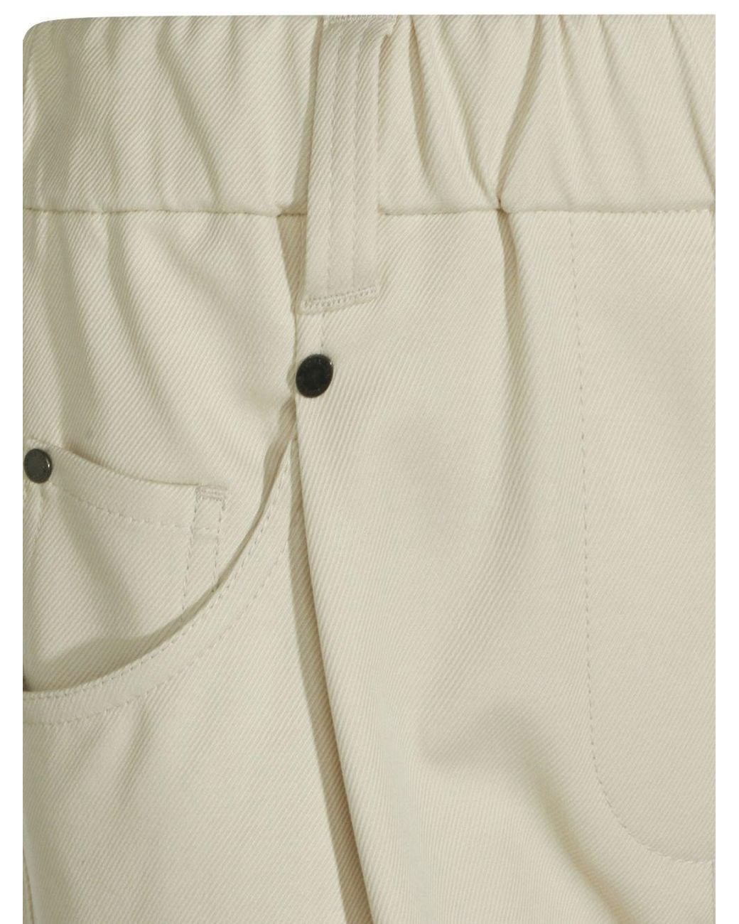 Brunello Cucinelli Natural Relaxed Elasticated Pants