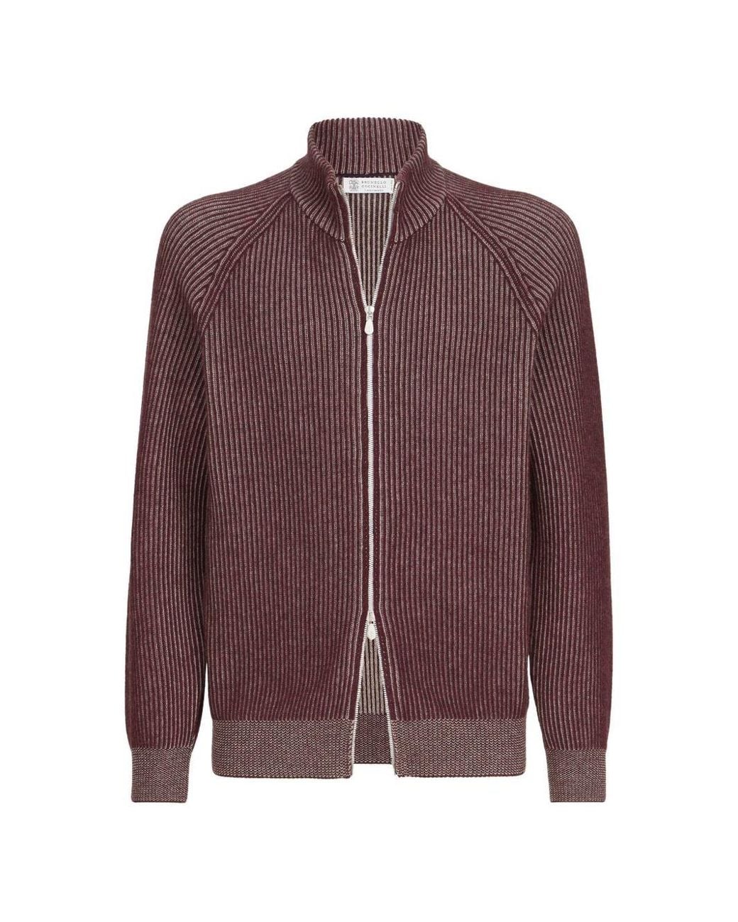 Brunello Cucinelli Brown Cashemre Cardigan By for men
